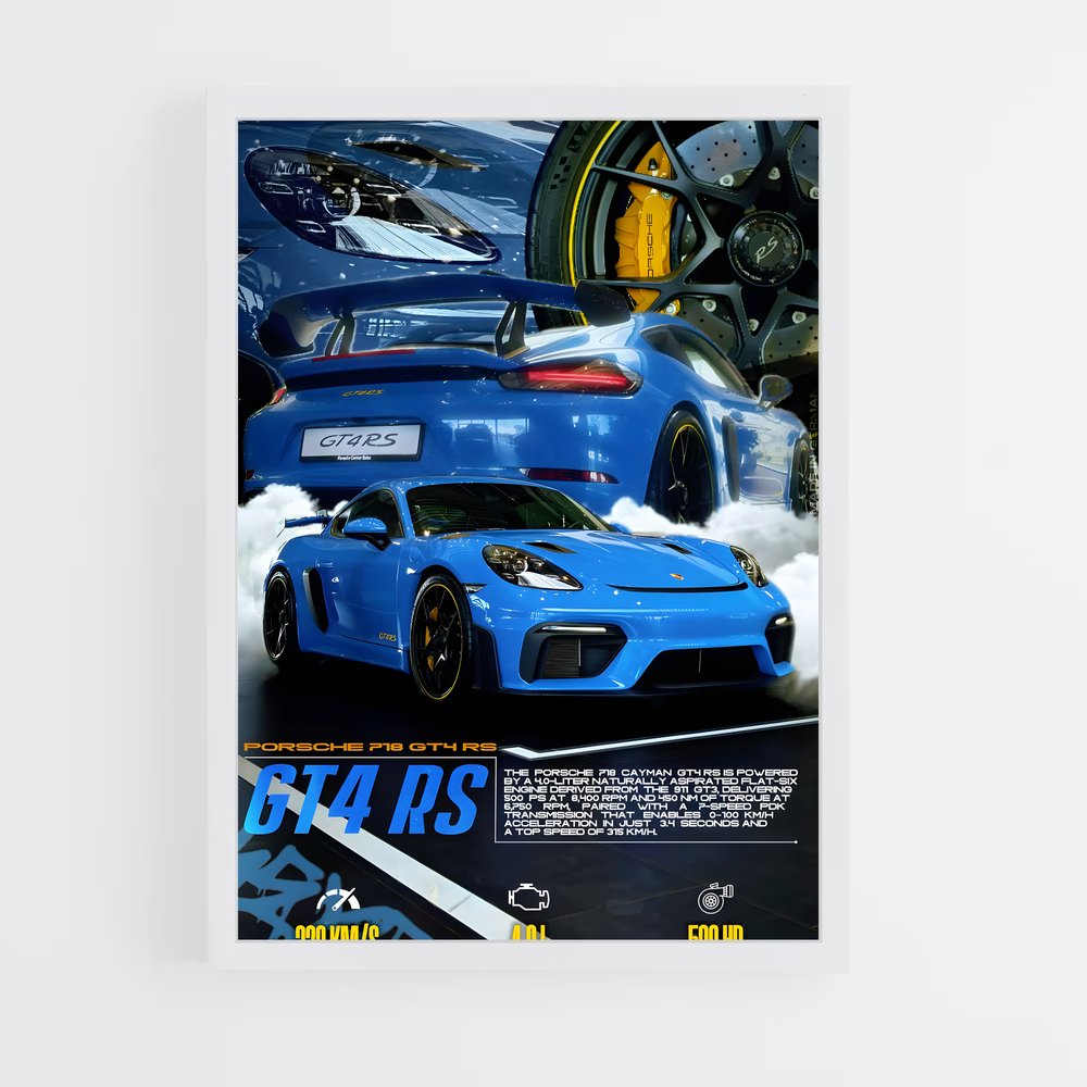Poster GTR Livery Cayman – affiche Porsche (vue 3)